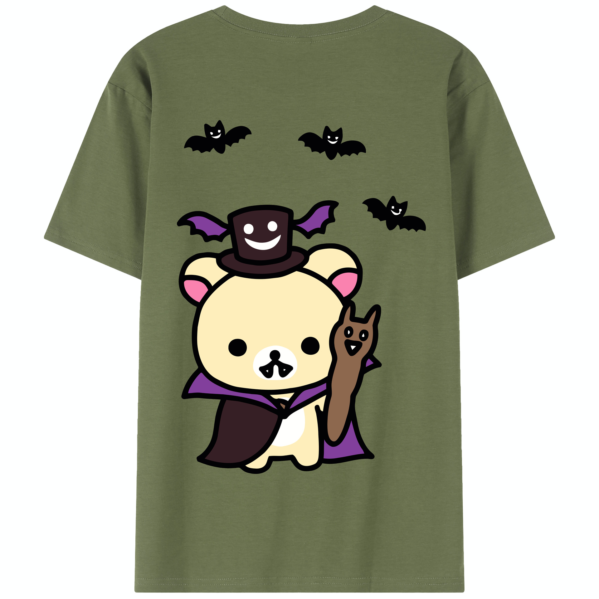 （画像用） リラックマ リラックマ キイロイトリ Rilakkuma Korilakkuma Kiiroitori 綿100％半袖Tシャツ（背面プリント）
